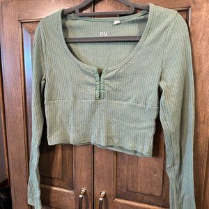 pacsun green crop top